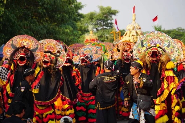 Carnaval Javanês Barongan Kirab Barongan Simpang Lima Gumul — Fotografia de Stock