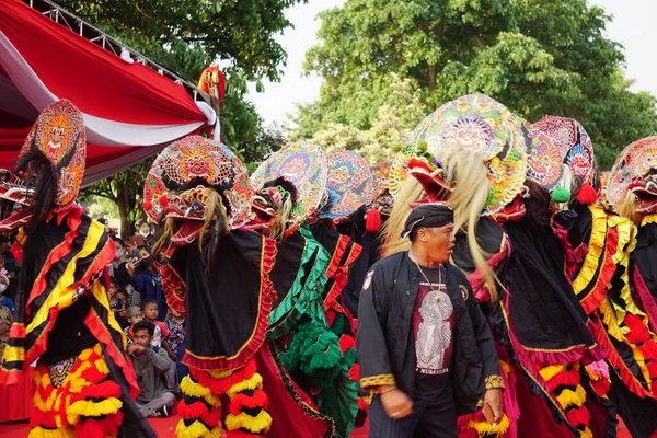 Carnaval Javanês Barongan Kirab Barongan Simpang Lima Gumul — Fotografia de Stock