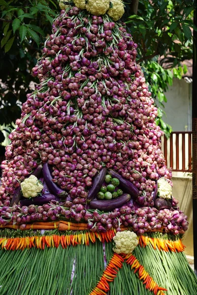 Tumpeng Sayur Dan Buah Sul Rituale Tradizionale Tumpeng Sayur Dan — Foto Stock