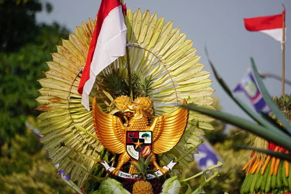 Kirab Tumpeng Hasil Bumi Bonde Thanksgiving För Att Fira Indonesiska — Stockfoto