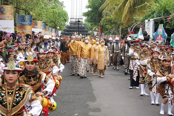 Indonesiano Eseguire Reog Kendang Nella Cerimonia Anniversario Tulungagung Bersih Nagari — Foto Stock