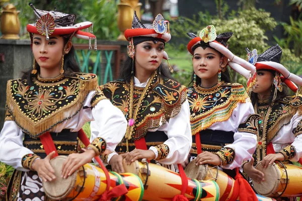 Indonésio Realizar Reog Kendang Cerimônia Aniversário Tulungagung Bersih Nagari — Fotografia de Stock