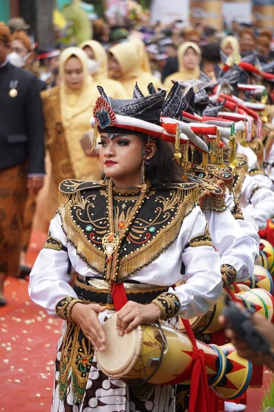 Indonesisch Voeren Reog Kendang Ceremonie Van Tulungagung Verjaardag Bersih Nagari — Stockfoto