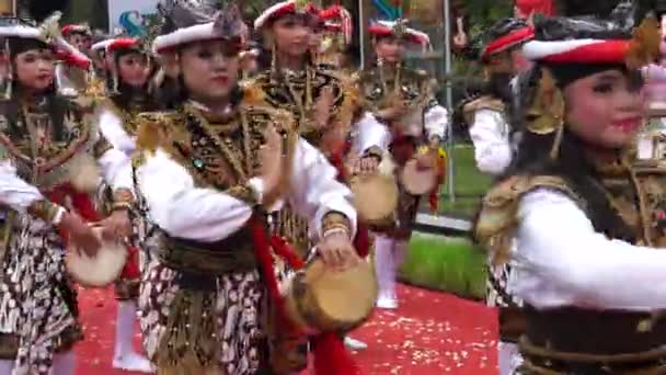 Індонезійське Виконання Reog Kendang Церемонії Річниці Тулунгагунг Берсіх Нагарі — стокове відео