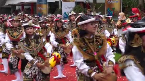 Indonesiano Eseguire Reog Kendang Nella Cerimonia Anniversario Tulungagung Bersih Nagari — Video Stock