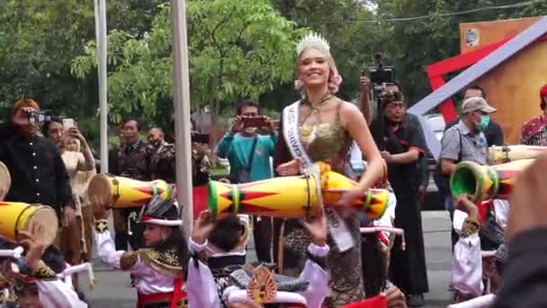 Tulungagung Yıldönümü Töreninde Endonezyalı Reog Kendang Icra Etti Bersih Nagari — Stok video