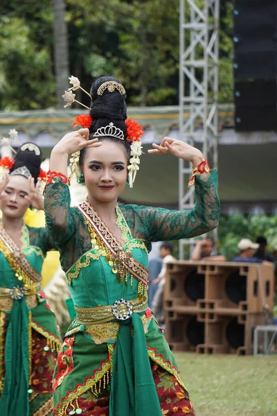 Індонезійський Танець Емпак Бере Участь Фестивалі Sumberasri Durian Цей Танець — стокове фото