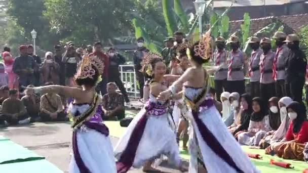 Taniec Lenggang Kali Brantas Ten Taniec Przedstawia Rzekę Brantas Strumieniem — Wideo stockowe