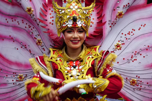 Participant Biro Fashion Carnival One Indonesian Costume Carnivals — Stock Photo, Image