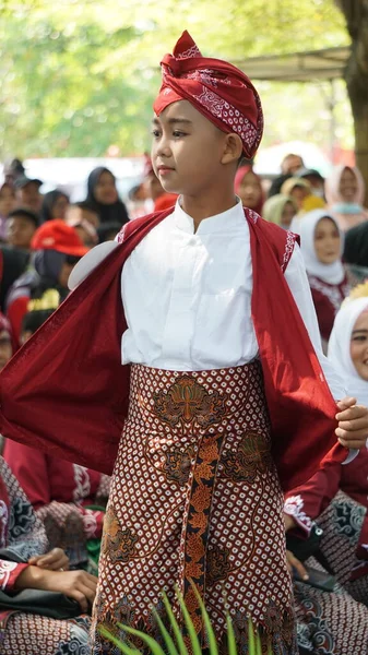 Indonéské Děti Batikových Šatech Tento Batik Pochází Indonéského Kediri — Stock fotografie