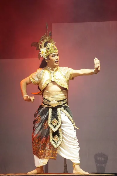 Teatern Kresnayana Med Titeln Krishna Harimurti Krishna Ledare Föreställningen Skildrar — Stockfoto