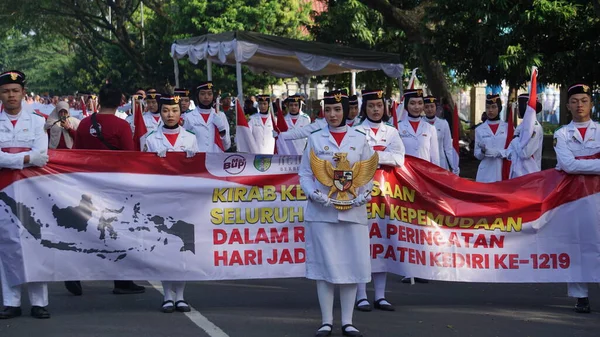 Indonesia Memegang Garuda Pancasila Lima Prinsip Indonesia — Stok Foto