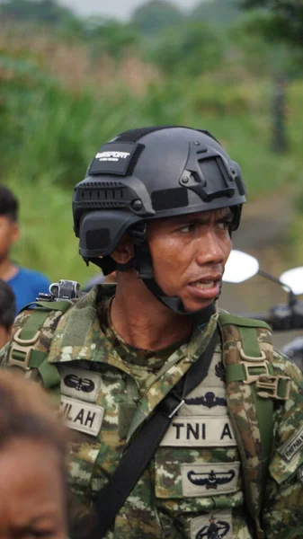 Indonesische Soldaten Der Luftwaffe Machen Vorbereitungen Und Simulationen Bevor Sie — Stockfoto
