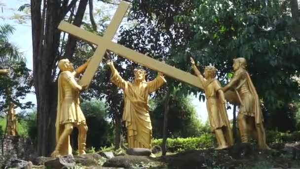 Statuia Lui Isus Din Biserica Puhsarang Puhsarang Este Biserică Construită — Videoclip de stoc