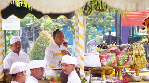 Tawur Agung Szertartás Ezt Szertartást Hinduk Tartják Nyepi Szent Napja — Stock Fotó