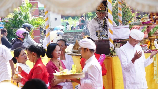 Tawur Agung Ceremonin Denna Ceremoni Ceremoni Som Utförs Hinduer Dagen — Stockfoto