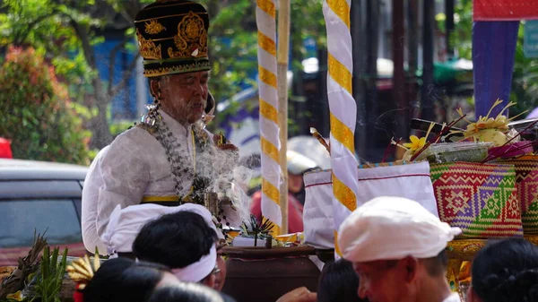 Ceremonia Tawur Agung Esta Ceremonia Una Ceremonia Realizada Por Los — Foto de Stock