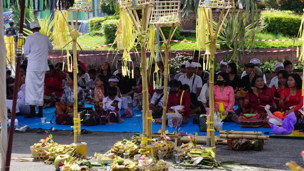 Церемония Таура Агунга Церемония Проводится Индусами День Священного Дня Ньепи — стоковое фото