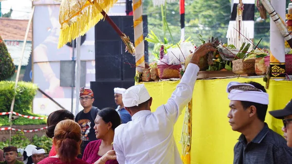 Ceremonia Tawur Agung Esta Ceremonia Una Ceremonia Realizada Por Los — Foto de Stock