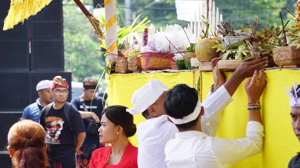 Cerimônia Tawur Agung Esta Cerimônia Uma Cerimônia Realizada Pelos Hindus — Fotografia de Stock
