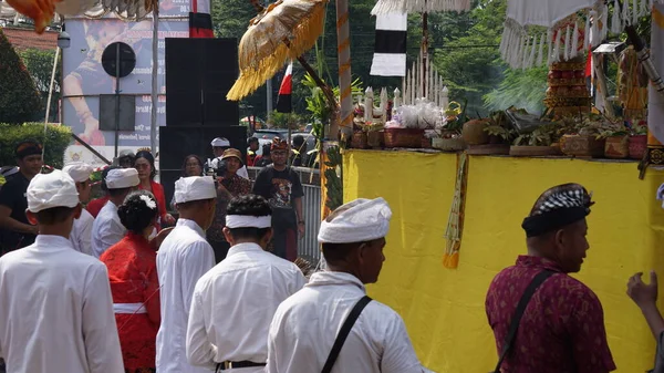 Tawur Agung Ceremonie Deze Ceremonie Een Ceremonie Uitgevoerd Door Hindoes — Stockfoto