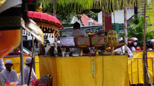Церемонія Таур Агун Церемонія Проводиться Індусами День Свята Ньєпі — стокове фото