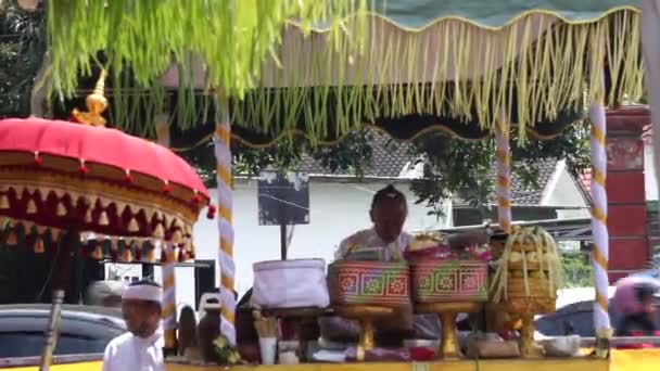 Obřad Tawur Agung Tento Obřad Obřad Vykonaný Hinduisty Den Před — Stock video
