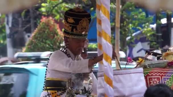 Tawur Agung Ceremonie Deze Ceremonie Een Ceremonie Uitgevoerd Door Hindoes — Stockvideo