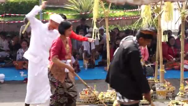 Ceremonia Tawur Agung Această Ceremonie Este Ceremonie Efectuată Hinduși Înainte — Videoclip de stoc