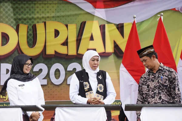 Khofifah Indar Parawansa Guvernör Östra Java Somberasri Durian Festival — Stockfoto