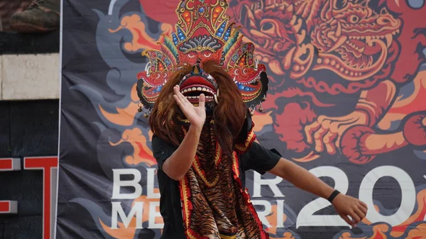 Παράσταση Του Χορού Barong Barong Είναι Ένα Από Ινδονησιακά Παραδοσιακός — Φωτογραφία Αρχείου