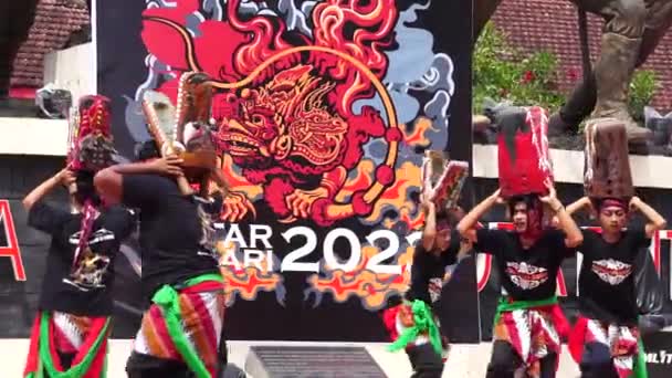 Pertunjukan Barong Dance Barong Adalah Salah Satu Tarian Tradisional Indonesia — Stok Video