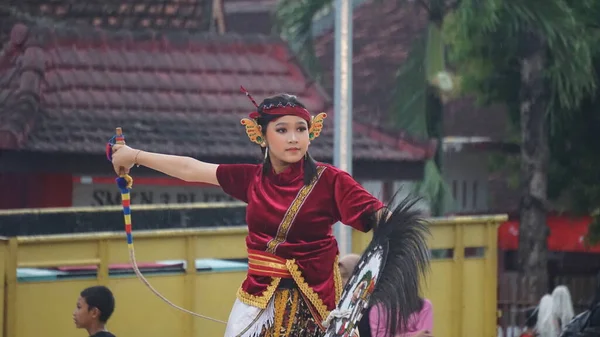 Jaranan Dansı Java Nın Geleneksel Dansıdır Jaranan Jaran Dan Geliyor — Stok fotoğraf