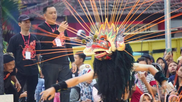 Indonesian Perform Barongan Kucingan Dance Dance Come Blitar — Stockfoto