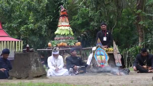 Tumpeng Agung Nusantara Karnevál Megemlékezik Palah Templom Penataran Templom Avatásának — Stock videók