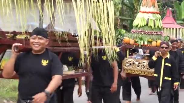 为纪念帕拉寺 佩纳塔兰神庙 落成日 举办了 Tumpeng Agung Nusantara嘉年华 — 图库视频影像