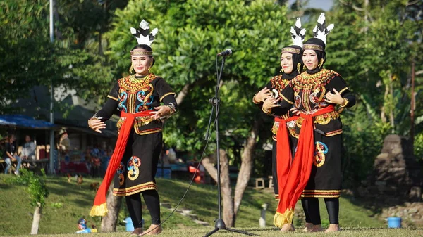 Indonesisk Föreställning Burung Nuri Papegoja Dans Dansen Kommer Från West — Stockfoto