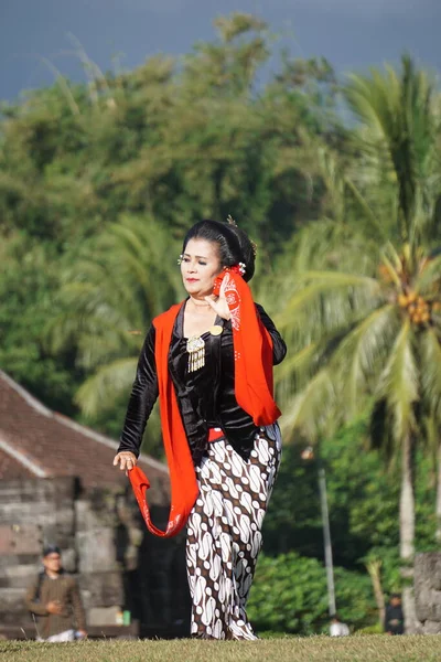 Indonésien Dansant Gambyong Cette Danse Vient Java Central Cette Danse — Photo
