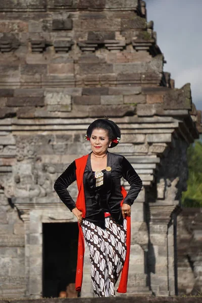 Indonésien Dansant Gambyong Cette Danse Vient Java Central Cette Danse — Photo