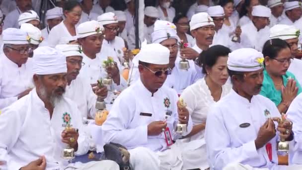 Processie Van Wedar Hayuning Penataran Deze Ceremonie Wordt Gehouden Door — Stockvideo