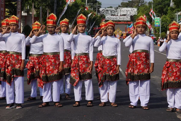 Indonésio Realizando Dança Seudati Aceh Seudati Vem Palavra Syahadat Admissão — Fotografia de Stock