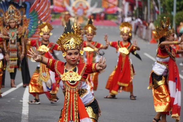 Singasana Jayaning Dança Aum Bali Esta Dança Retrata Triunfo Regência — Fotografia de Stock