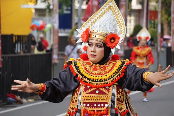 Baris Dadap Dance Bali Ben Carnival Dance Sacred Dance Repels — Stock Photo, Image