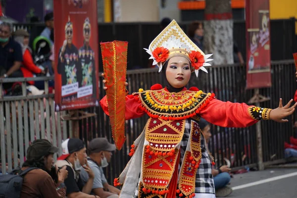 Baris Dadap Dans Uit Bali Ben Carnaval Deze Dans Een — Stockfoto