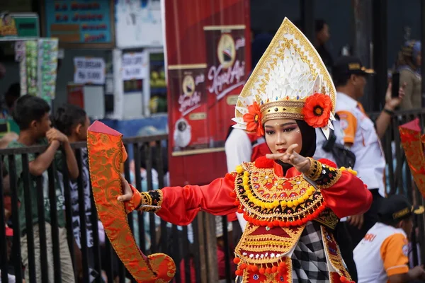 Ben Karnavalı Nda Bali Den Baris Dap Dansı Dans Şeytanı — Stok fotoğraf