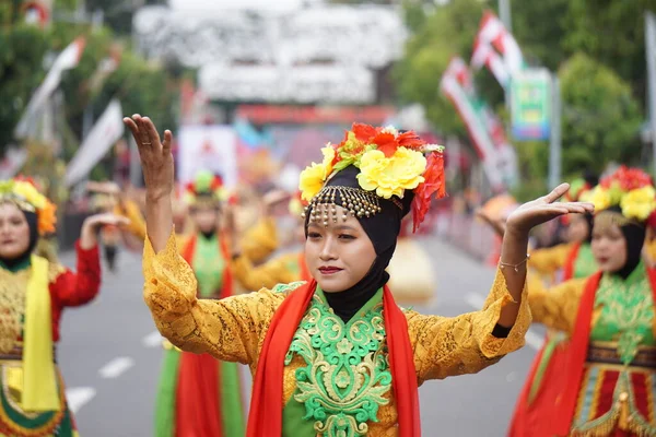 Danse Cokek Banten Cette Danse Décrit Les Efforts Pour Garder — Photo