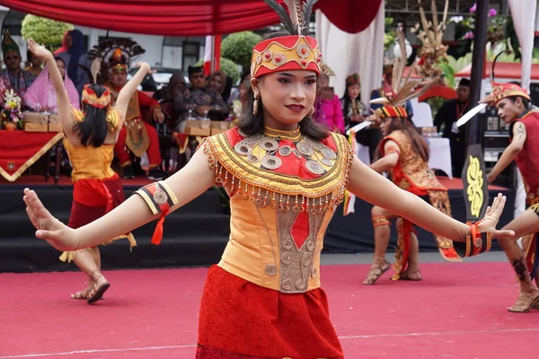 Taniec Ruai Zachodniego Kalimantanu Ben Carnival Ten Taniec Opowiada Legendzie — Zdjęcie stockowe