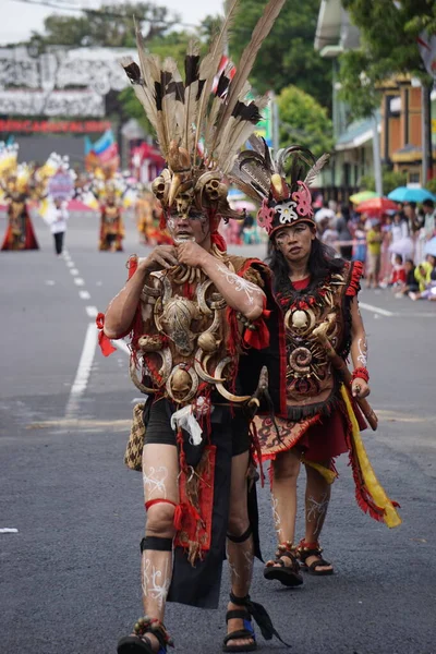 Banaik Manau Dans Uit Zuid Kalimantan Ben Carnaval Deze Dans — Stockfoto