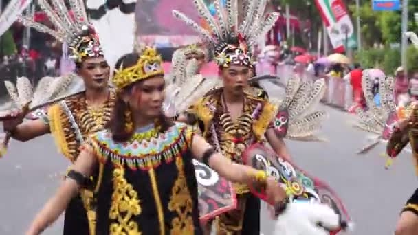 Burung Isit Dance North Kalimantan Bornéu Ben Carnival — Vídeo de Stock
