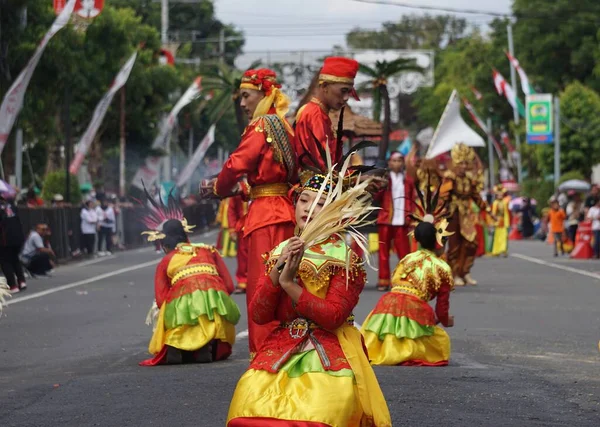 Salai Jin Dance North Maluku Ben Carnival Esta Dança Descreve — Fotografia de Stock